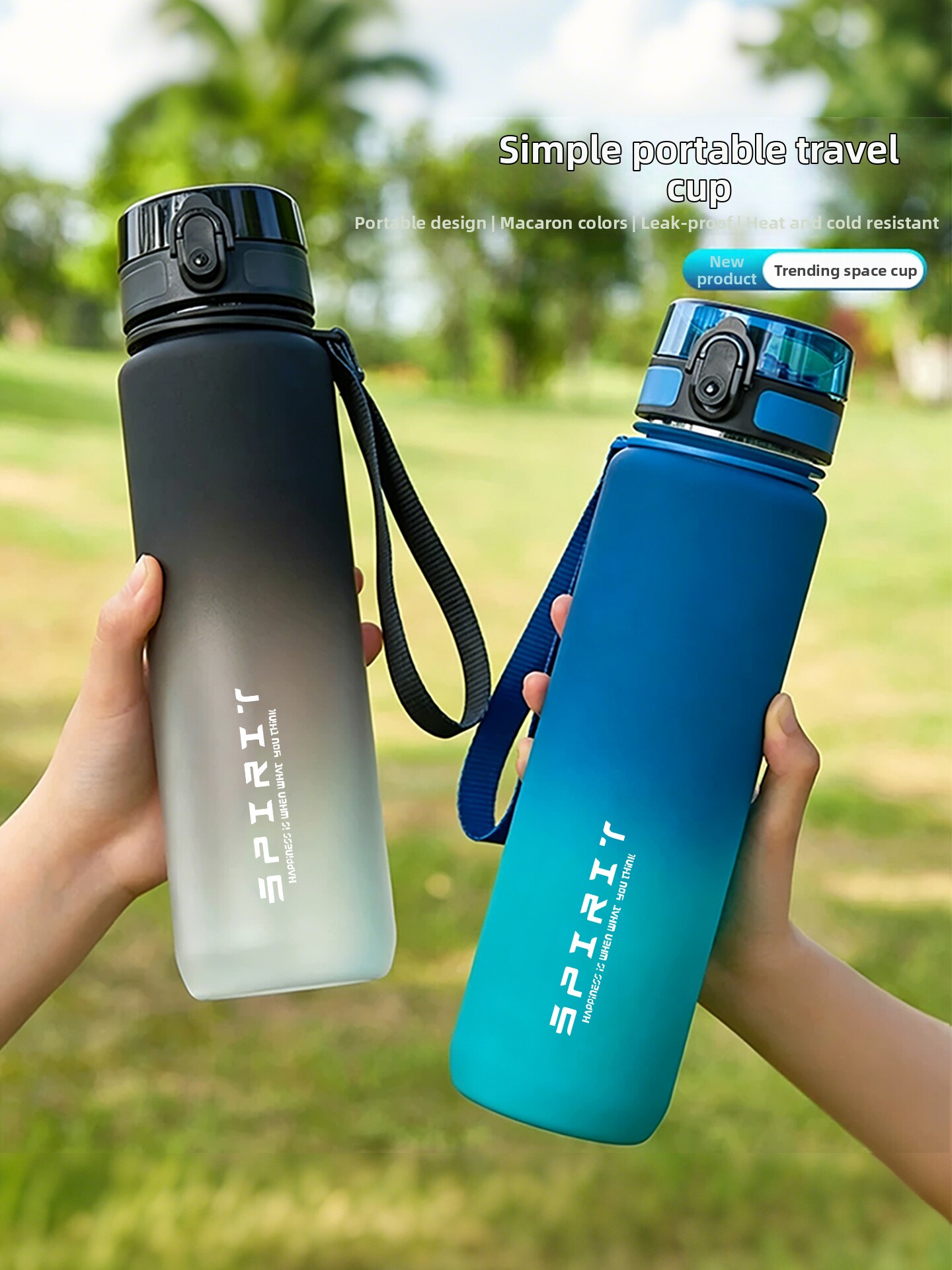 Large-Capacity Sports Water Bottle for Boys, Food-Grade, High-Temperature Resistant, Portable, Anti-Fall Plastic Cup for Female Students in Summer
