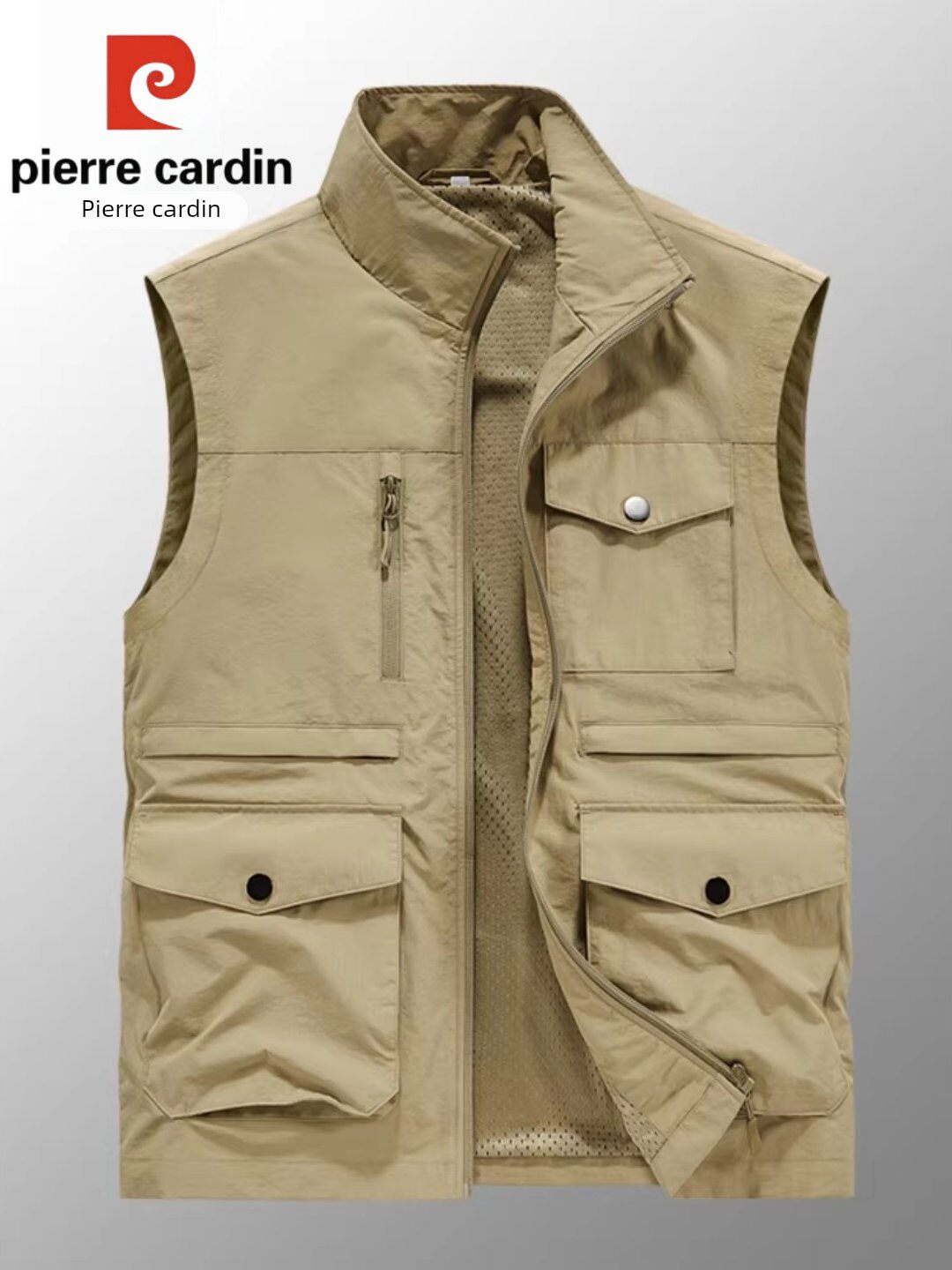 Pierre Cardin Men's Vest Spring and Autumn Outdoor Quick-Drying Workwear Vest Lightweight Loose Large Size Sports Vest