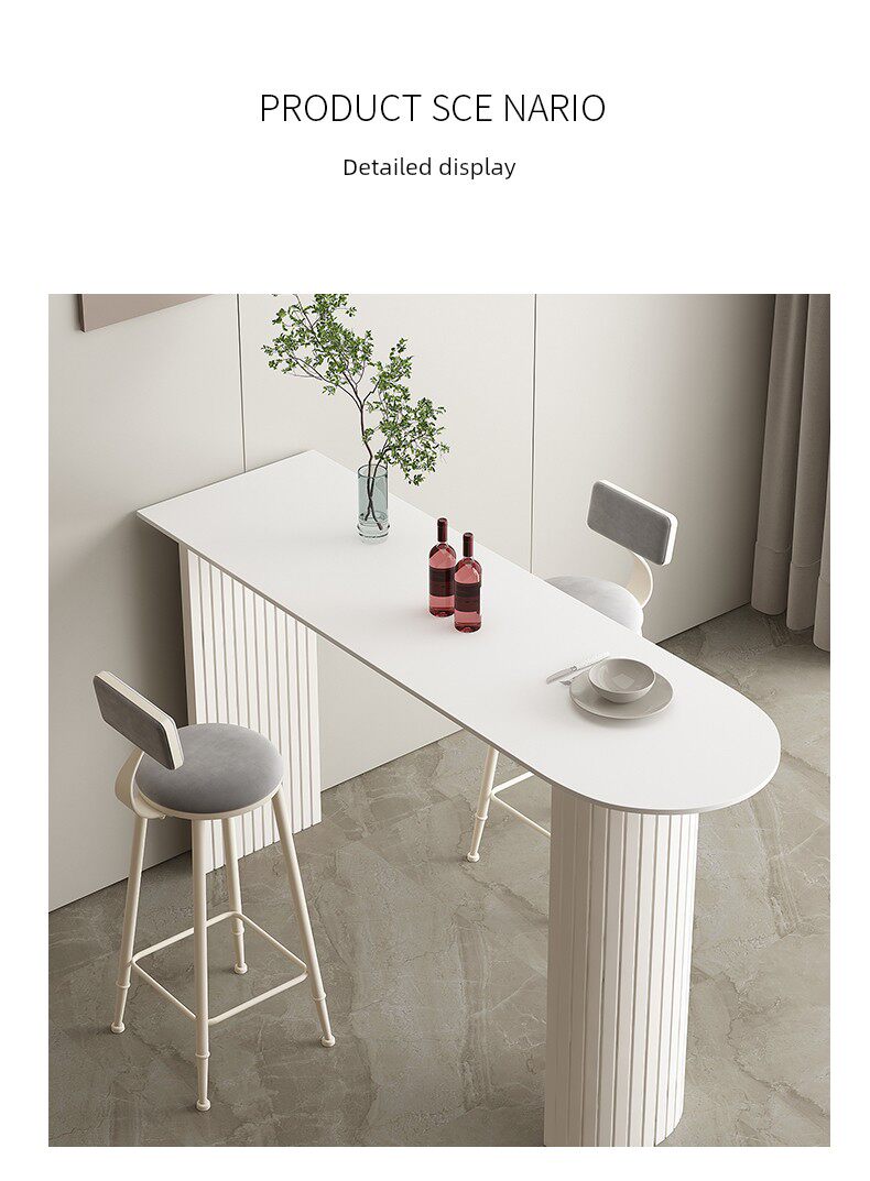 Барная стойка 奶油风岩板吧台桌椅家用客厅隔断小户型水吧台餐边桌阳台小吧台