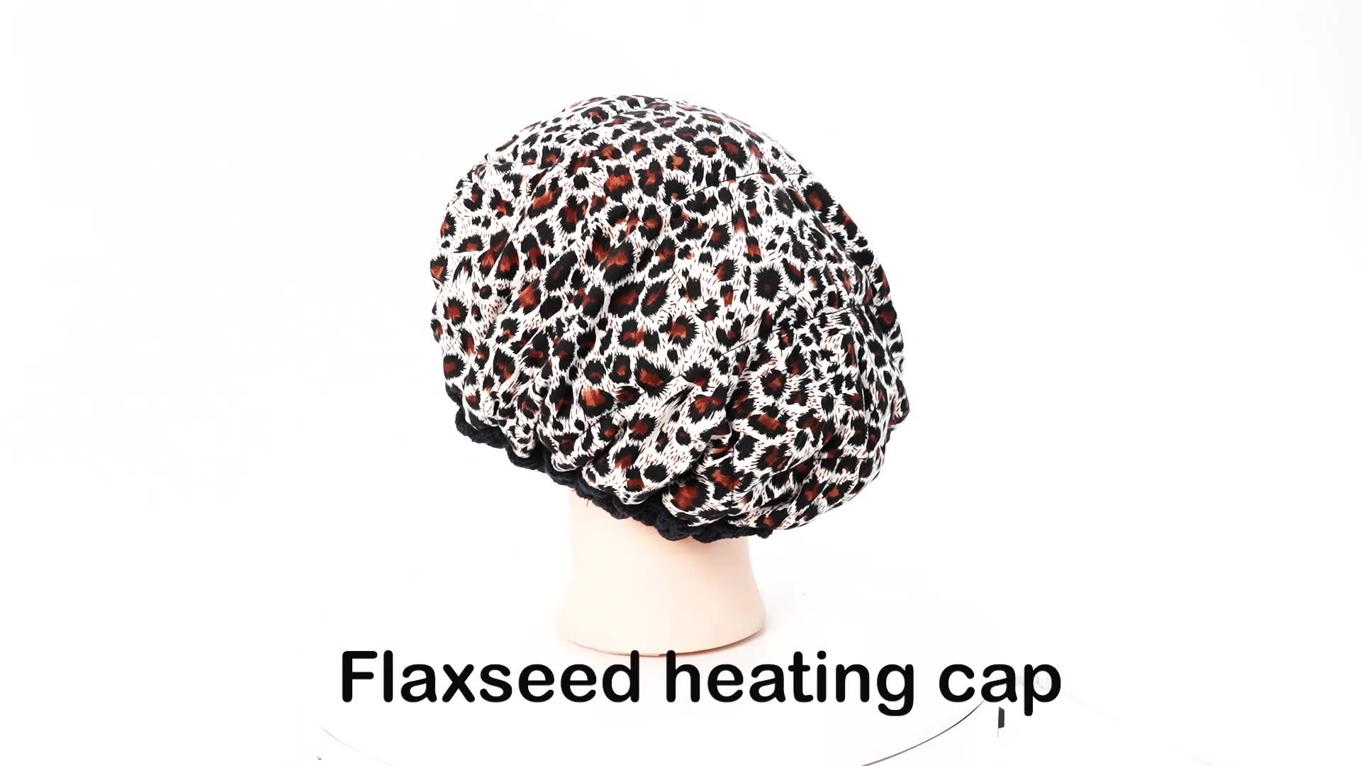 Leopard Portable Microwavable Flaxseed Thermal Caps Steaming Cap Hair