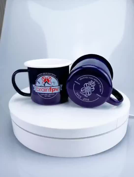 High Quality Colorful Printing Custom Enamel Sublimation Camping Mug