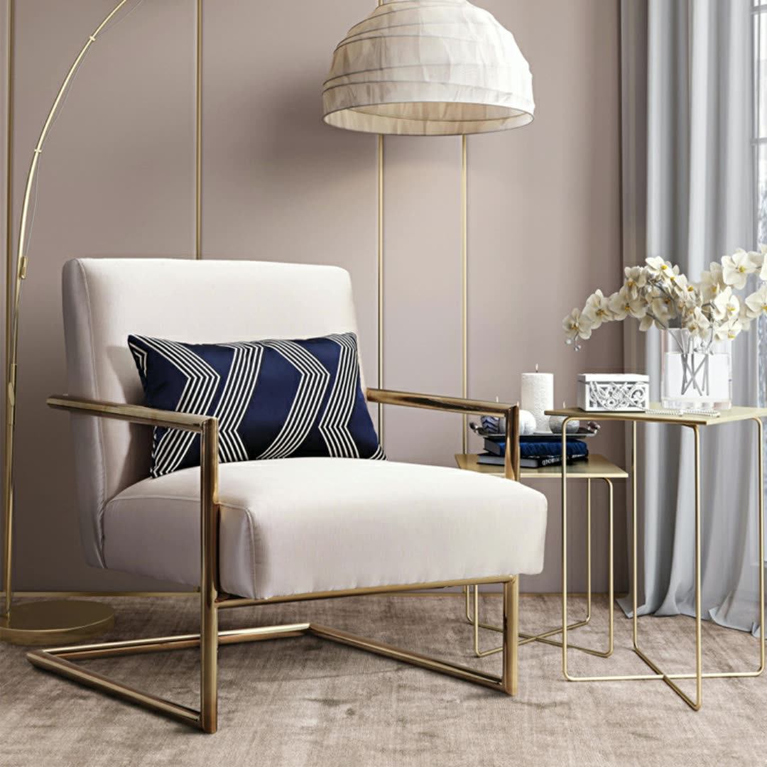Accent Chairs Furniture Single Sofa Chair / Metal Frame Modern Style