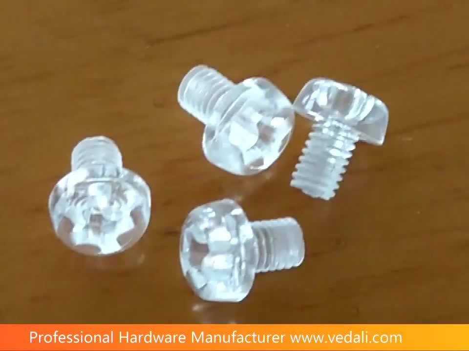 M2 Micro Clear Plastic Screws Machine Round Head Phillips Slot Drive Pc