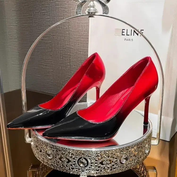 Sexy high heels with rhinestones pointed-toe nude stiletto heels
