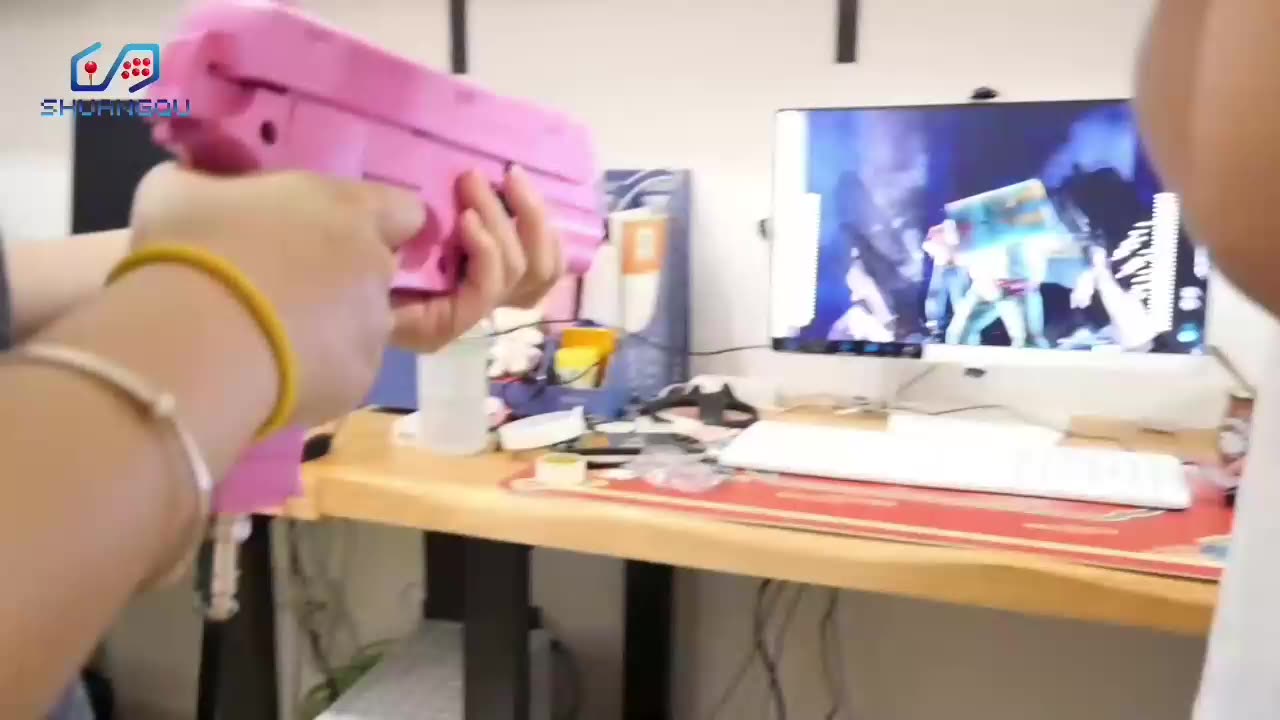 Arcade Game Gun Modified to USB Light Guns with 4 LED Sensor