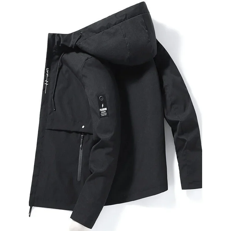 Cross-border 2023 Spring and Autumn Youth Casual Baseball Clothes Men's Korean Fashion Hooded Jacket Cardigan Sports Jacket