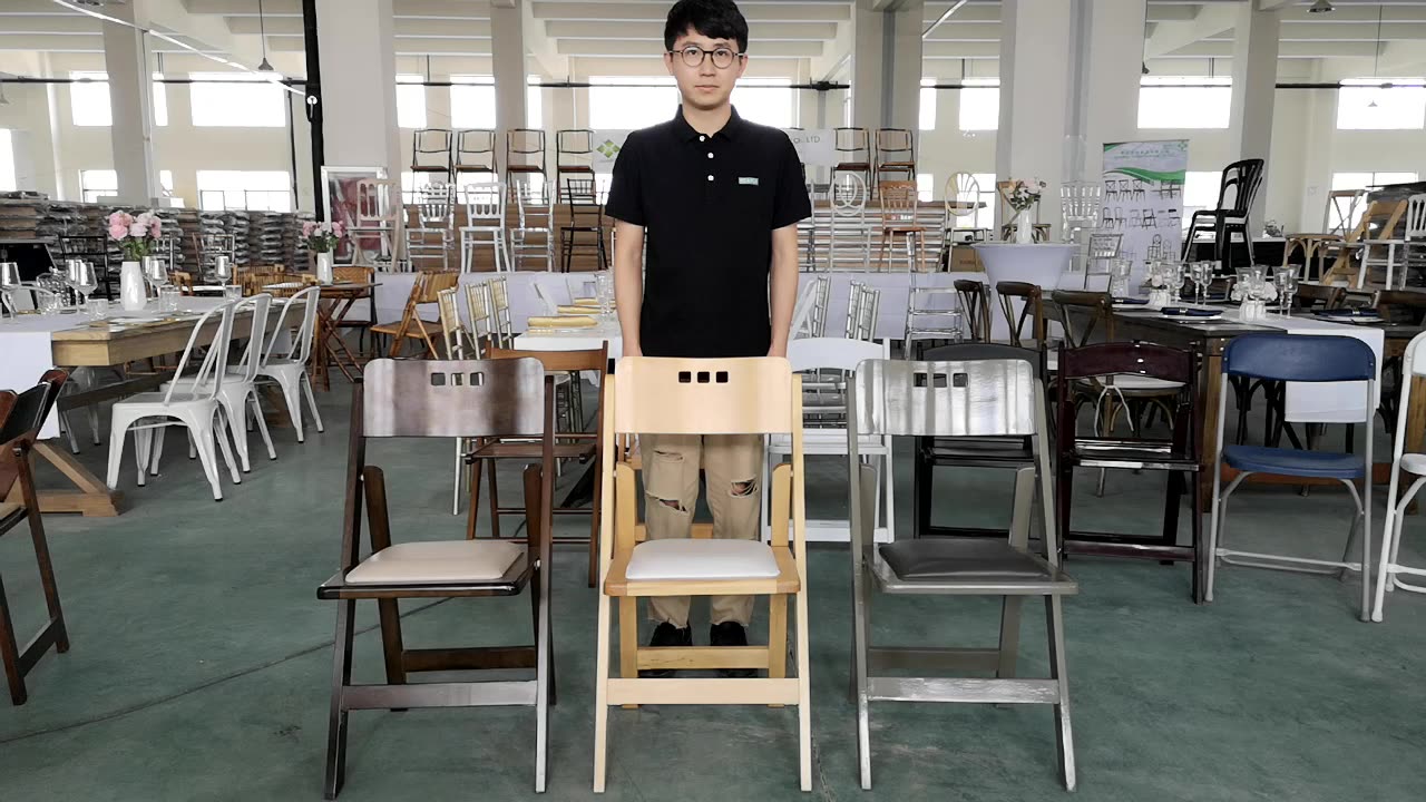 Folding Chair,Beach Folding Table And Chair Stackable Silver Wooden