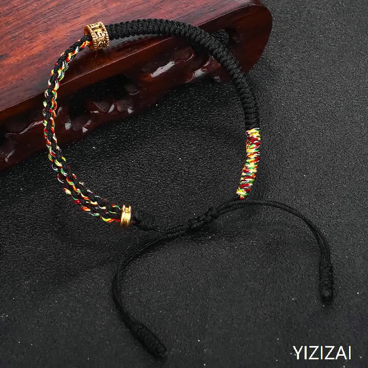 QianSiLi Braccialetti Tibetani Fatti A Mano In Corda Intrecciata, Regolabili, Portafortuna Con Energia Positiva, Unisex, Regalo Per Coppie E Amici