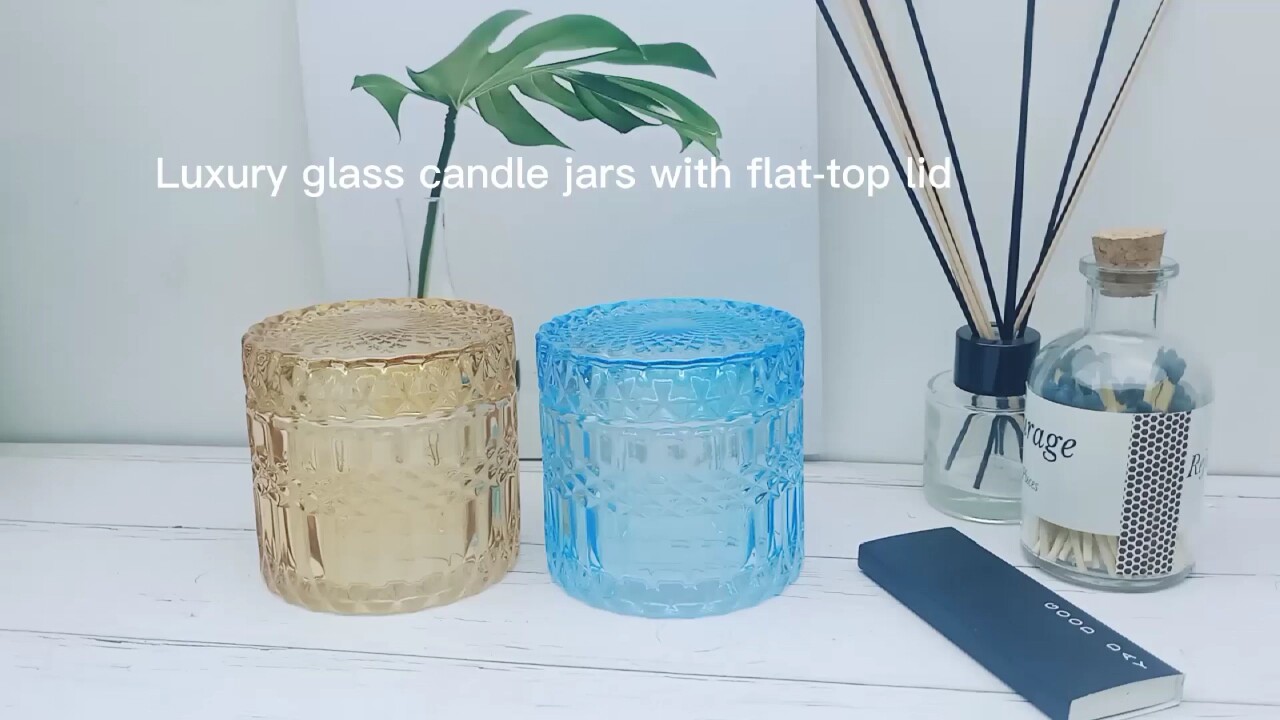 Wholesale Luxury 8oz Empty Dark Green Glass Candle Jars With Flattop