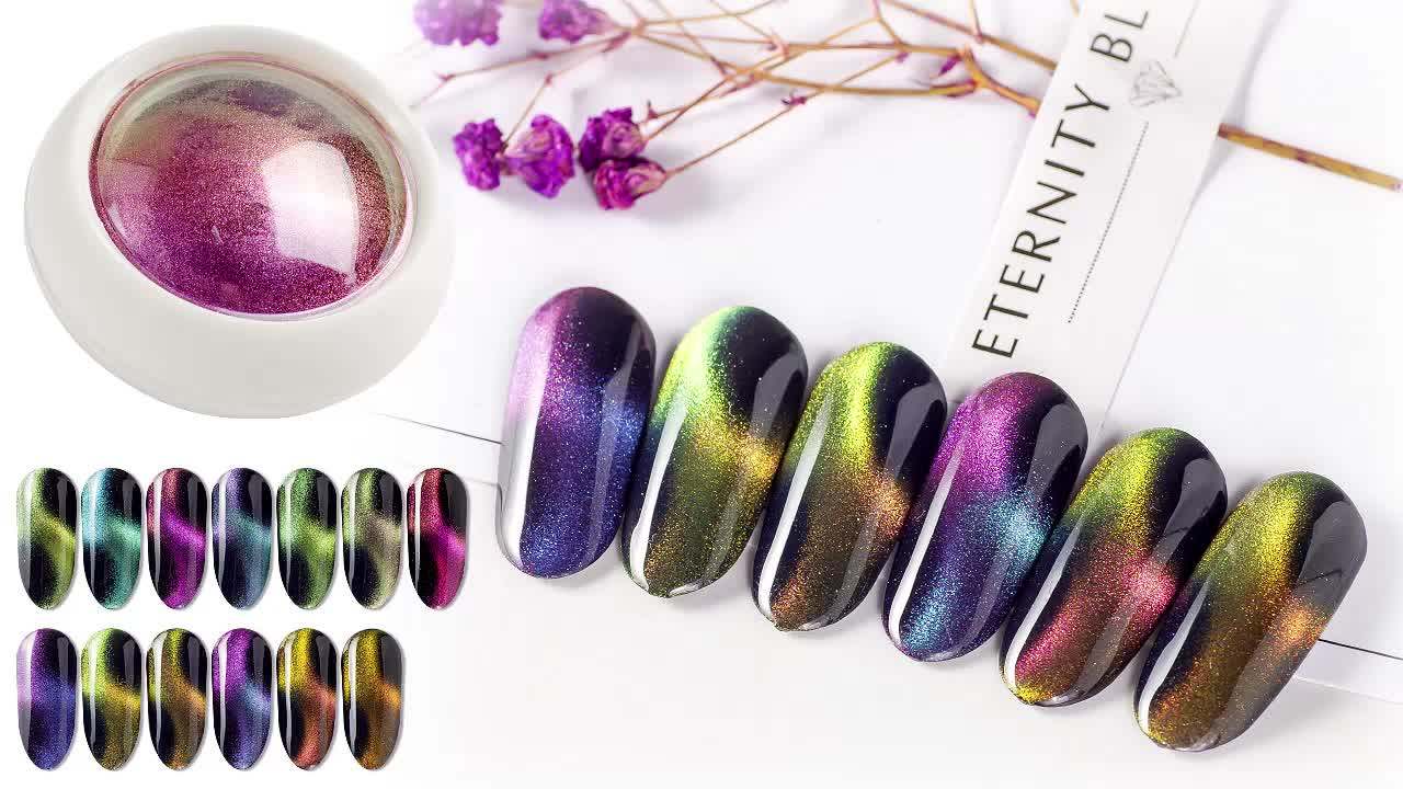 Glitter Color Nail Polish Pigment Laser 5d Cat Eye Nail Gel