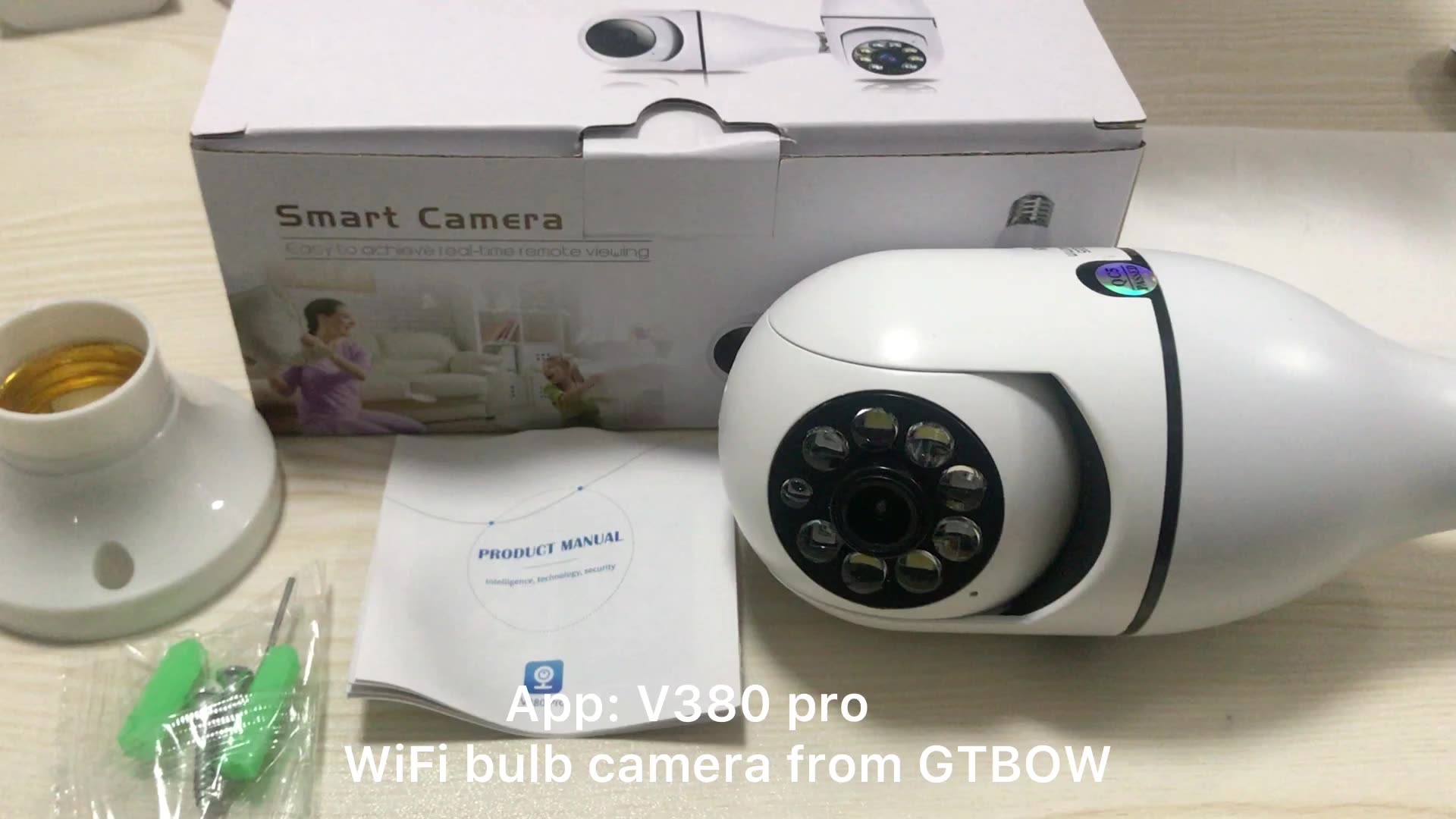 Top V380 Pro 1080p Light Bulb Ptz Camera V380pro Full Color Night Vision Wireless Wifi Light