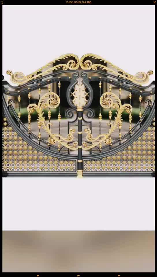 Golden Paint Outdoor Decoration Fence Wrought Iron Designs Gate - Buy