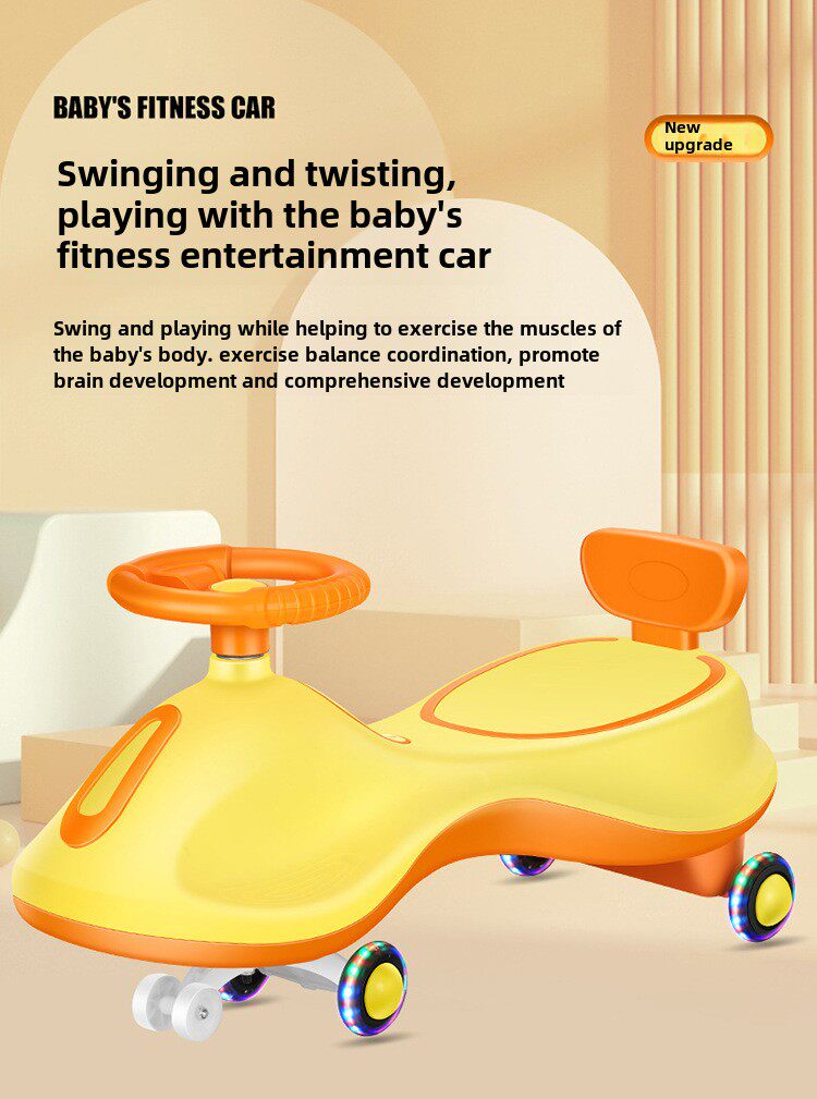 Каталки и педальные автомобили 1 - 3岁防侧翻翻新秋千滑梯儿童旋转车溜溜球车万向轮男女婴儿成人 Jifanpaul