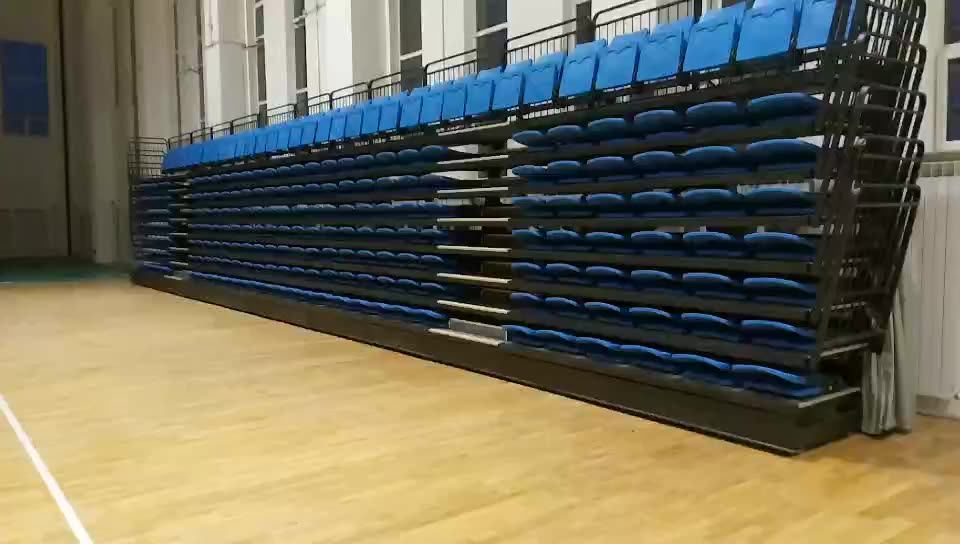 Retractable Gym Bleachers Telescopic Seating Mobile Grandstand Indoor