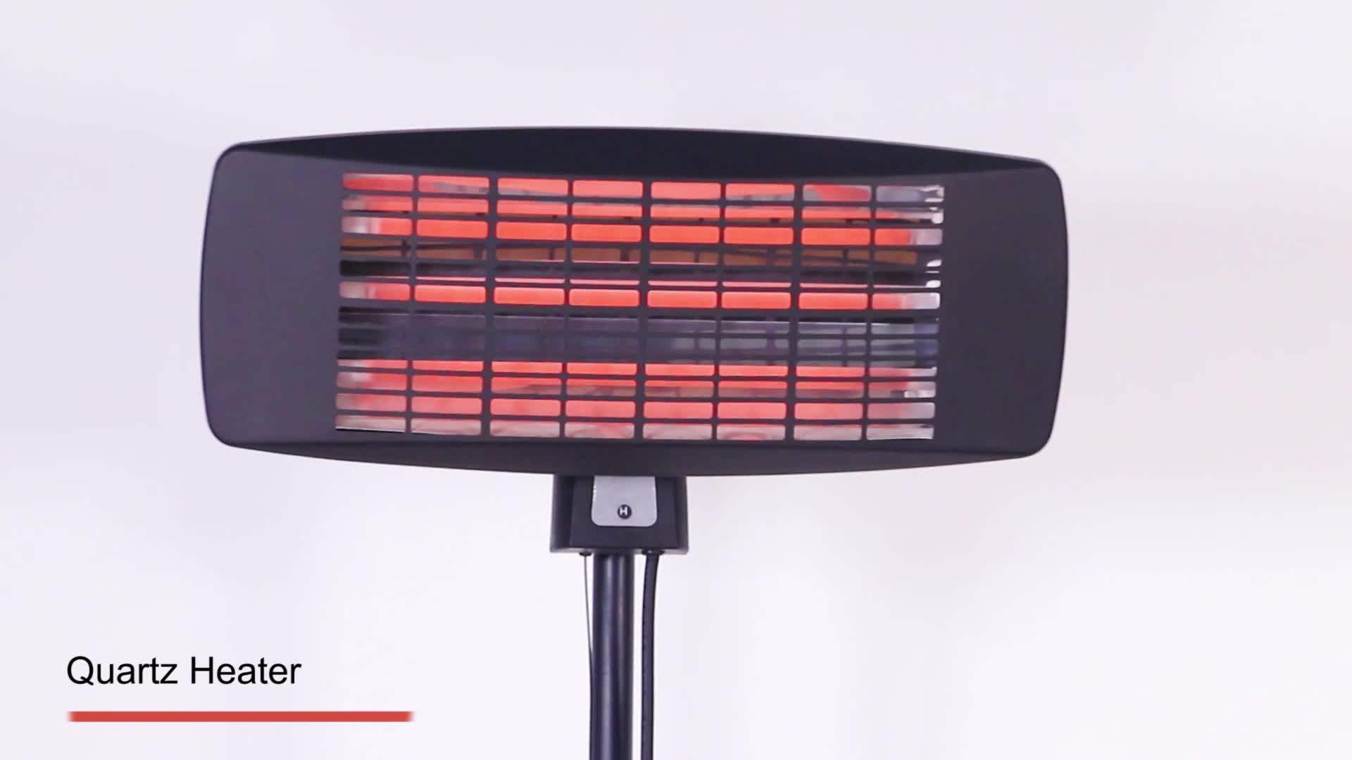 650w 1300w 2000w Electric Wall Mounted Heater Infrared Quartz Heating With Remote 3 Power Levels