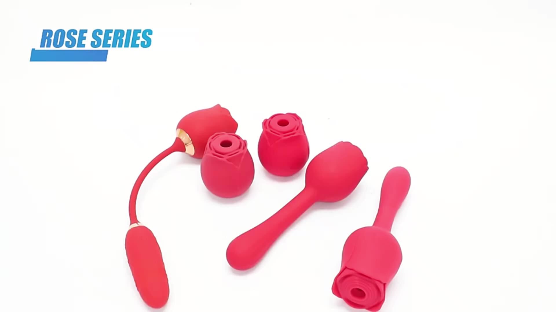 Clitoral Sucking & Thrusting Dildo G Spot Vibrator Rose Extender Sex