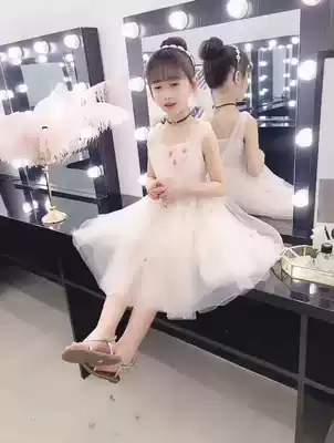 Girls princess dress puffy gauze flower dress girl 2021 summer new foreign style children's wear fairy children's dress