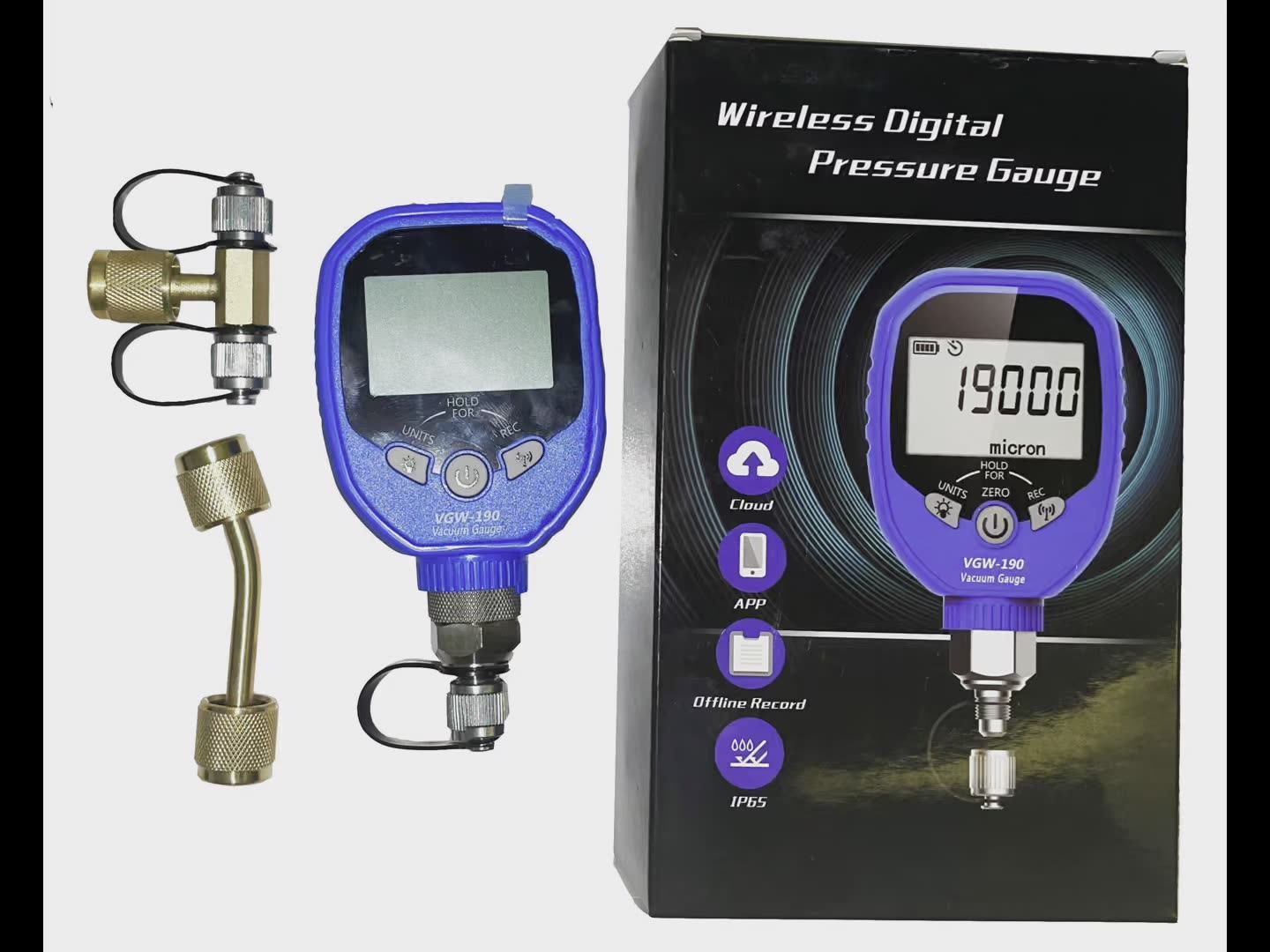 Vgw760 Wireless Digital Vacuum Gauge Micron Gauge For Hvac Micron Meter Refrigerant Vacuum