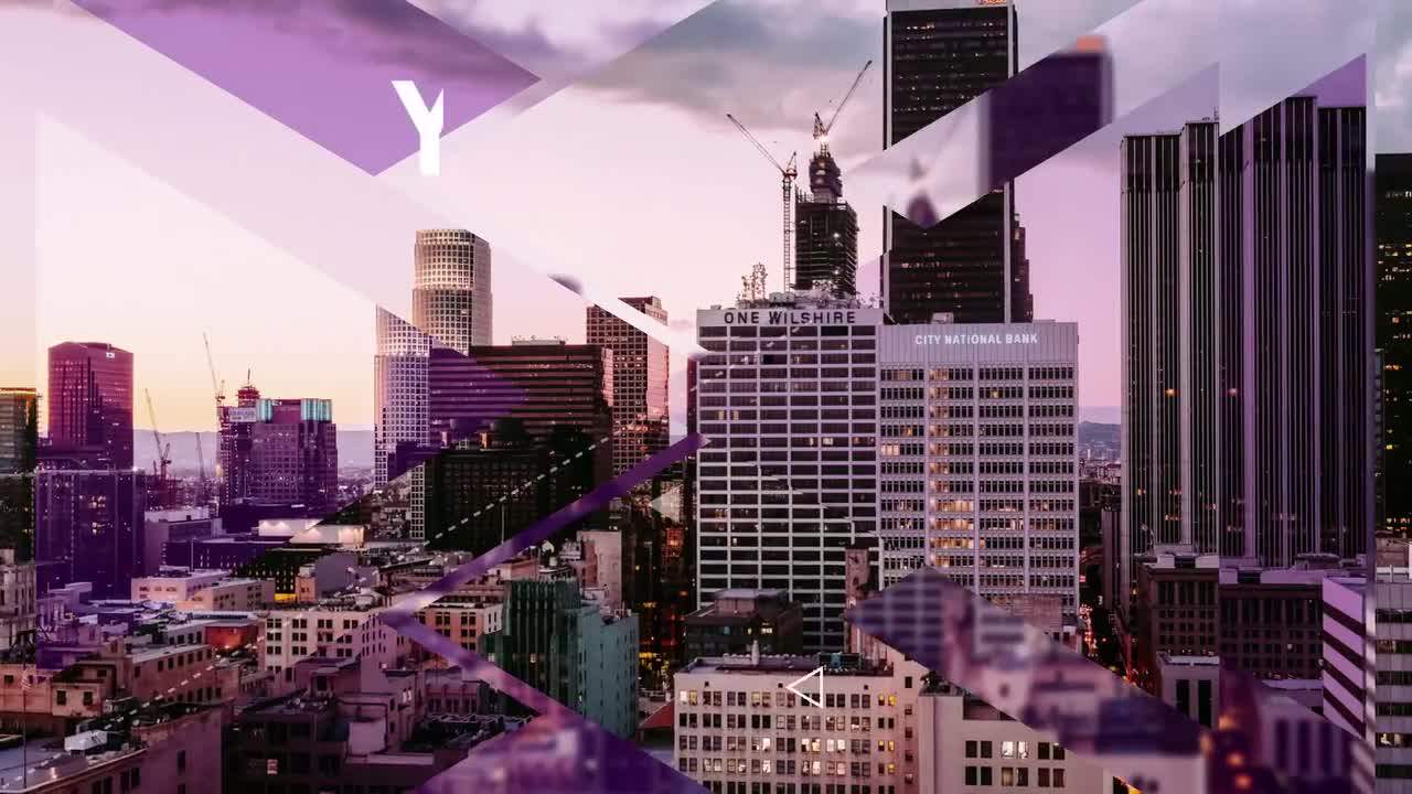 PR模板 三角图形遮罩优雅图片现代幻灯片电子相册视频-天天素材网