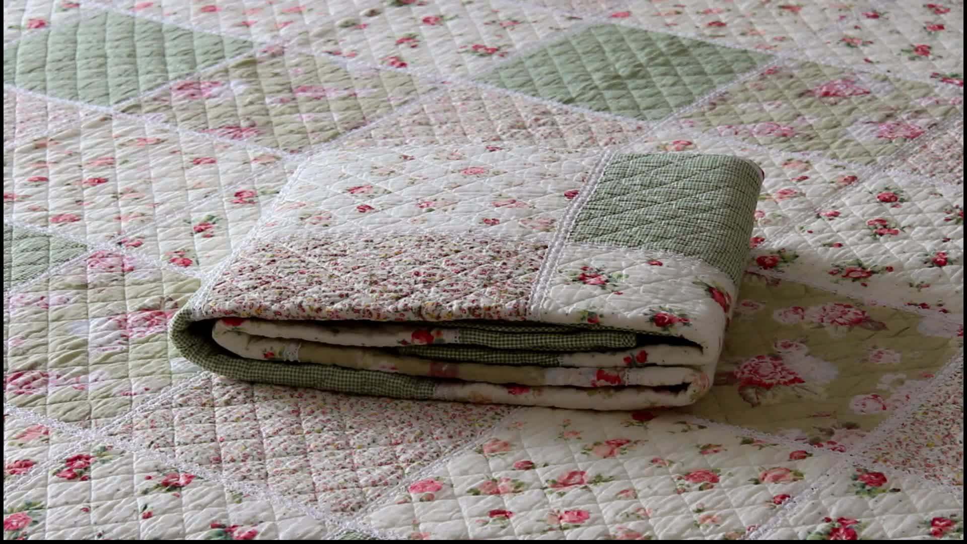 High Quality Lace Floral Mint Green Luxury Country Style 100 Cotton