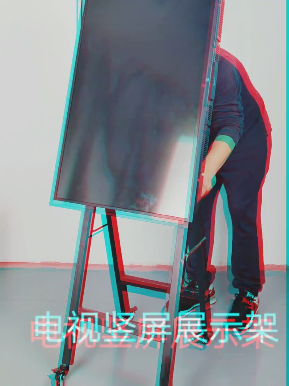 LCD TV floor stand display mobile folding advertising machine exhibition and sales vertical TV pylons 32-55 inches