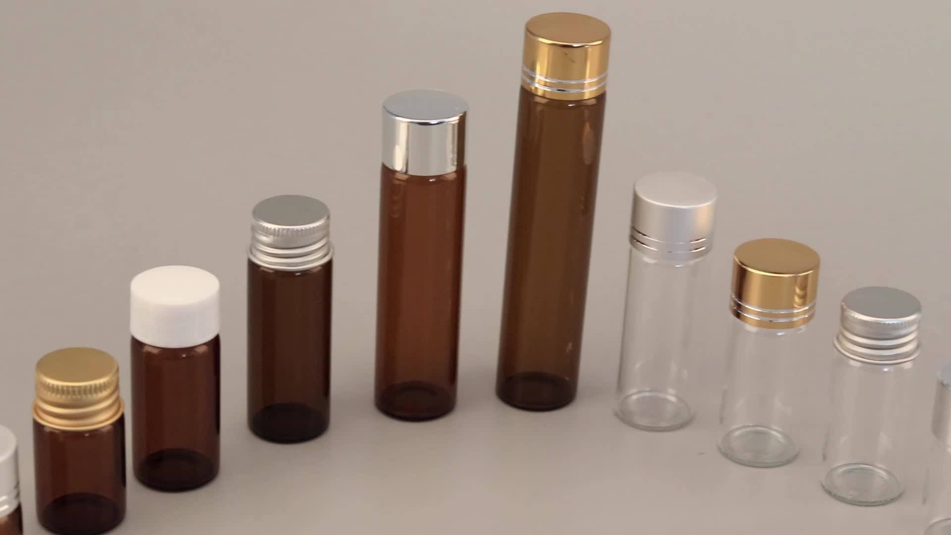 Hot Sale Mini Essential Oil Glass Bottle 5ml Little Empty Glass Tube Screw Cap Bottle 20ml