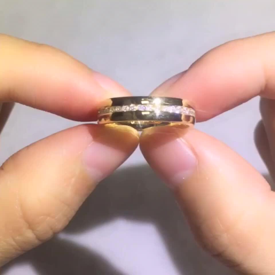 Fashion Fancy Solid 18k Yellow Gold Gold Rings Without Stones Wedding