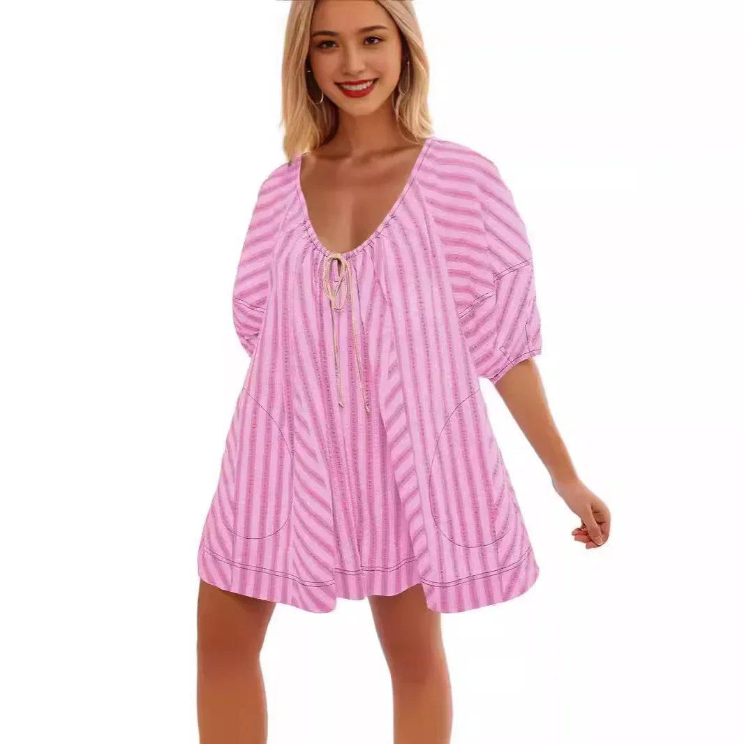 Летний overall для отдыха, с коротким рукавом, оверсайз, свободный крой