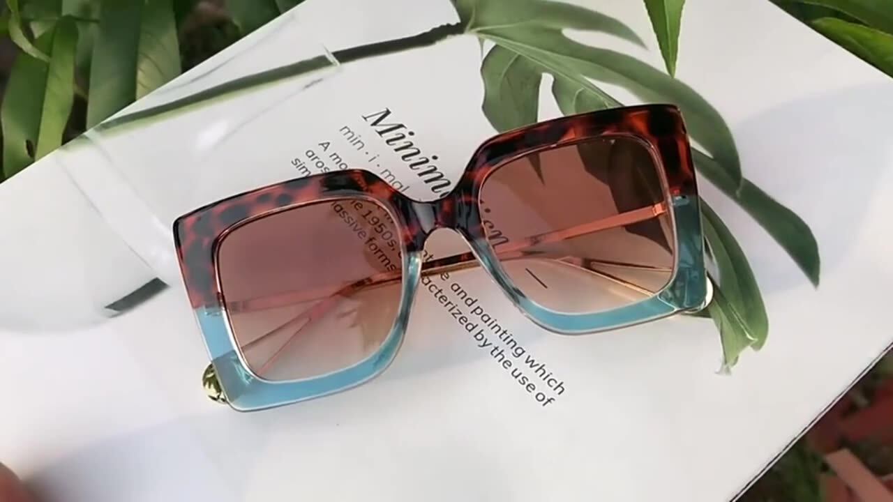?Back in Stock!! Trendy 2024 Oversized Square Sunglasses Amazon.com: PORADAY Fashion Large Square Sunglasses for  main image 2