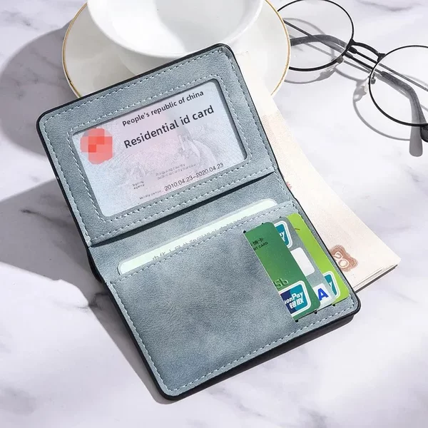 Ultra-thin Mini Small Wallet Men's Short Student Men's Card Holder Driver's License Wallet Young Men's Vertical Wallet Soft