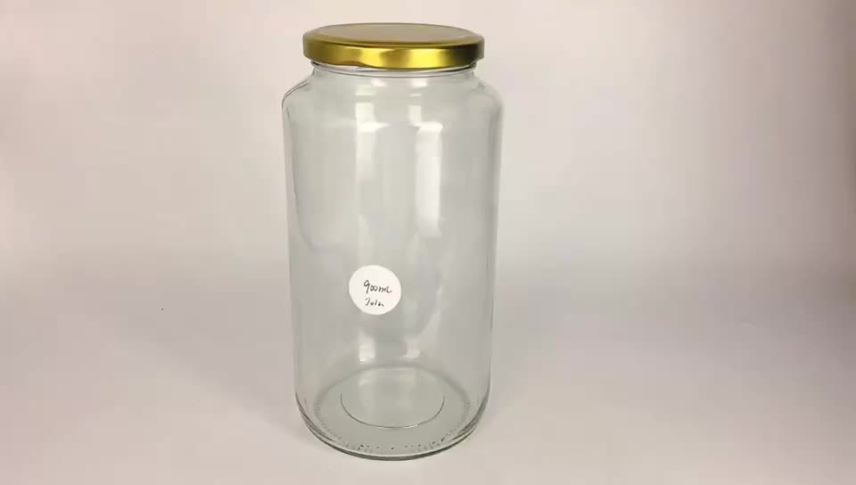 Wholesale 900ml Round Glass Food Storage Jar For Fruit Vegetables