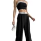 European and American Foreign Trade women's clothing new hot girls wear sports vest tube top contrast color high waist wide leg pants casual suit