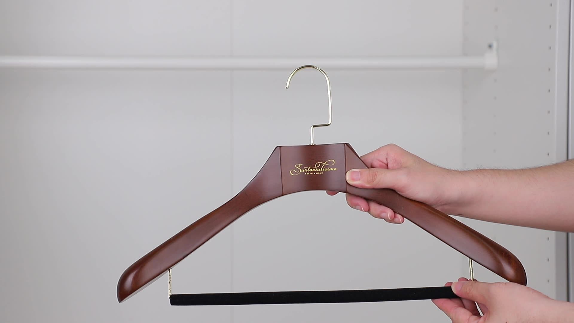 AMKUFO 24 Pack Wooden Clothes Hangers Wooden Suit Hangers