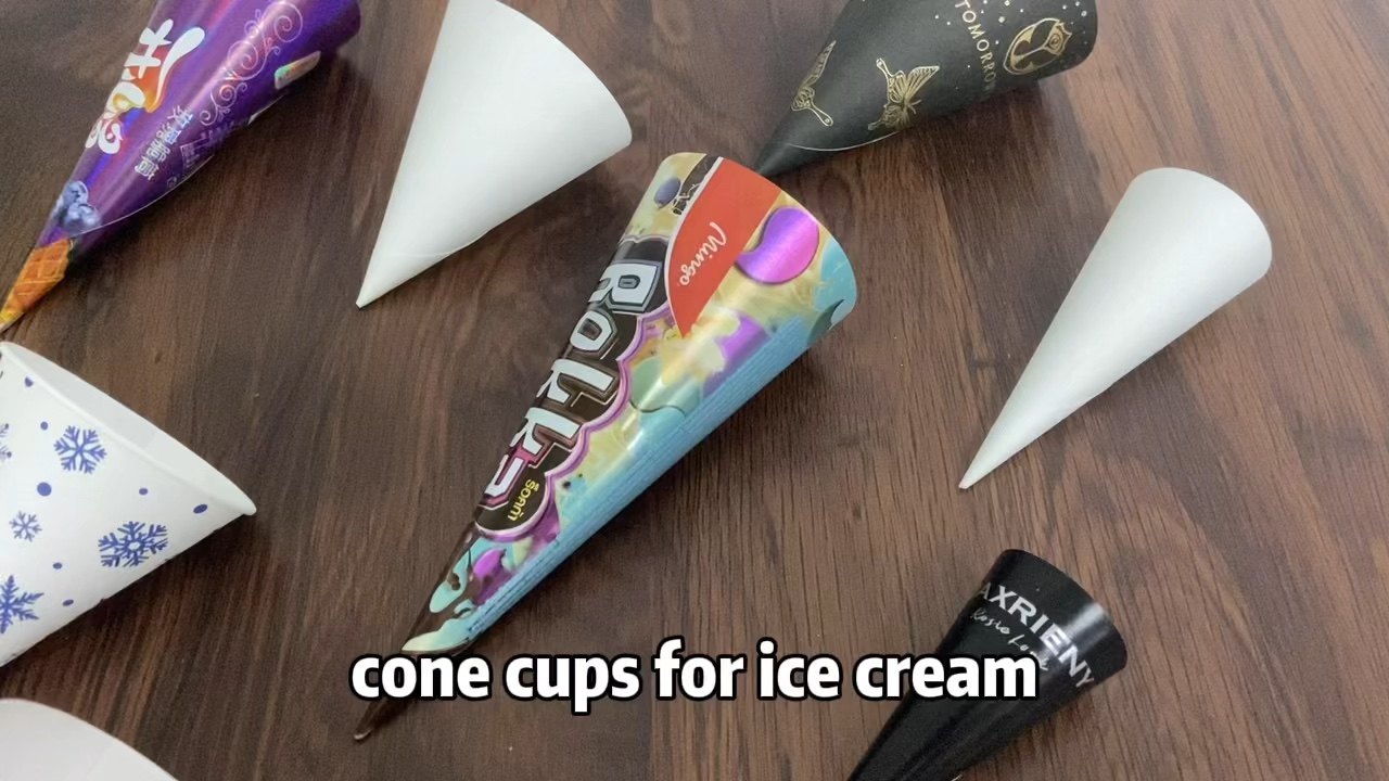 Ice Cream Cone Conic Sleeve Custom Printed Disposable Aluminum Foil