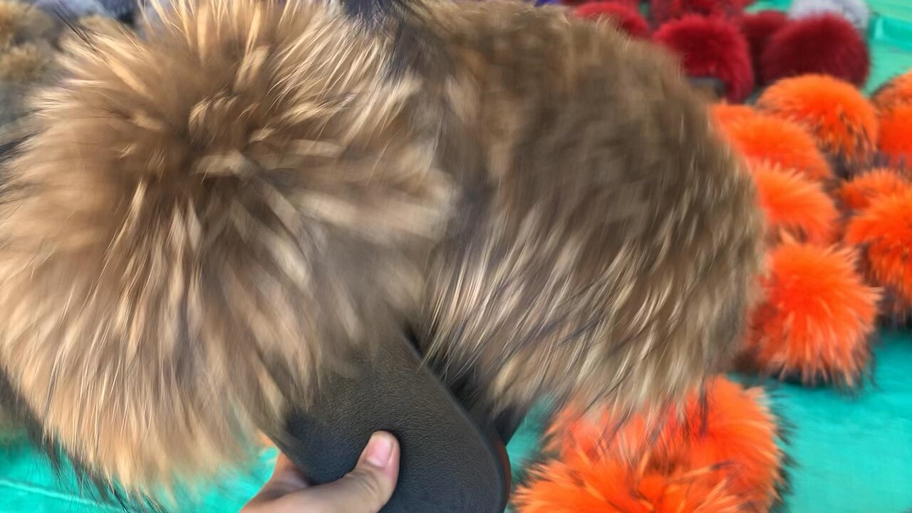 big fluffy fur slippers