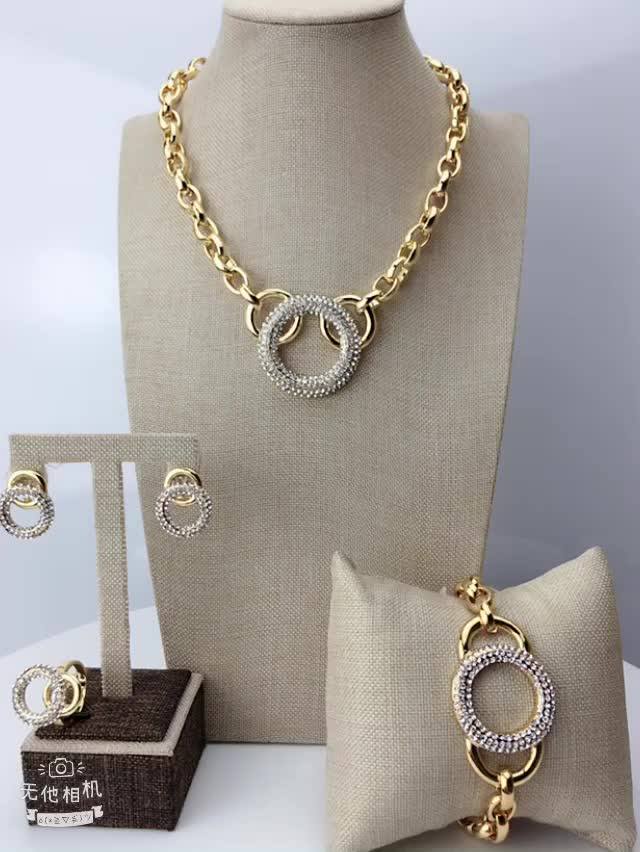 Hot Sales Italian Gold Jewelry Sets Dubai 18 Carat Gold Plated Jewelry