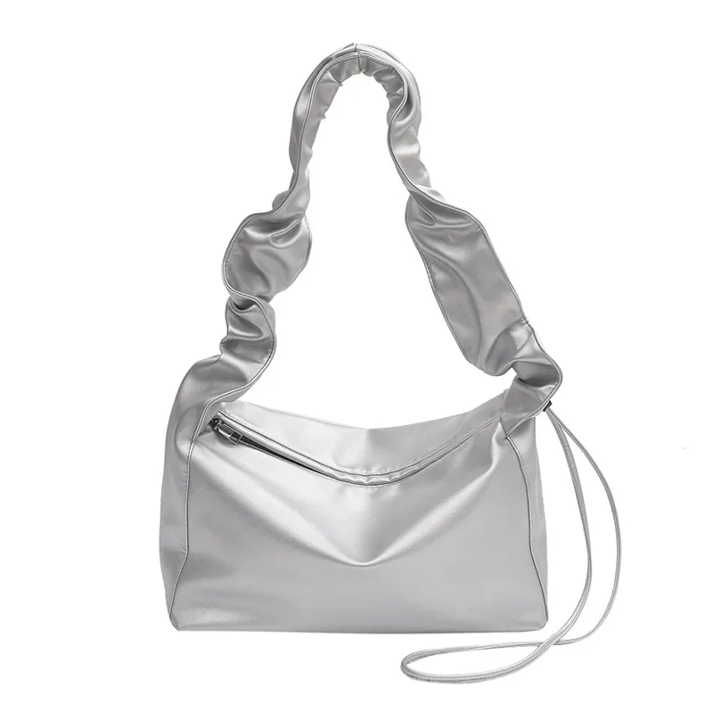 Retro large-capacity bag for women in the spring new Korean version of niche wrinkled dumpling bag fashionable shoulder bag