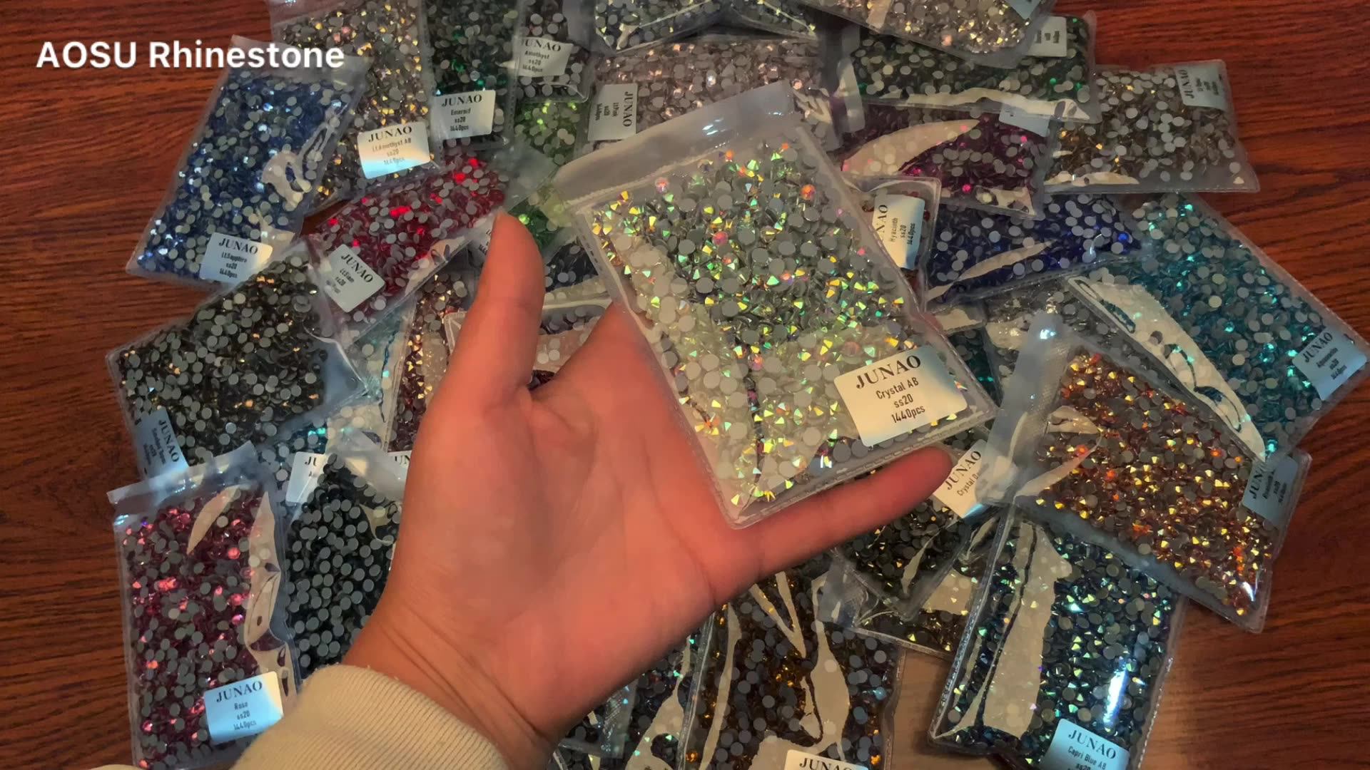 Aosu Bulk Package Ss4 Ss10 Ss12 Ss16 Ss20 Ss40 Topaz Ab Crystals Round