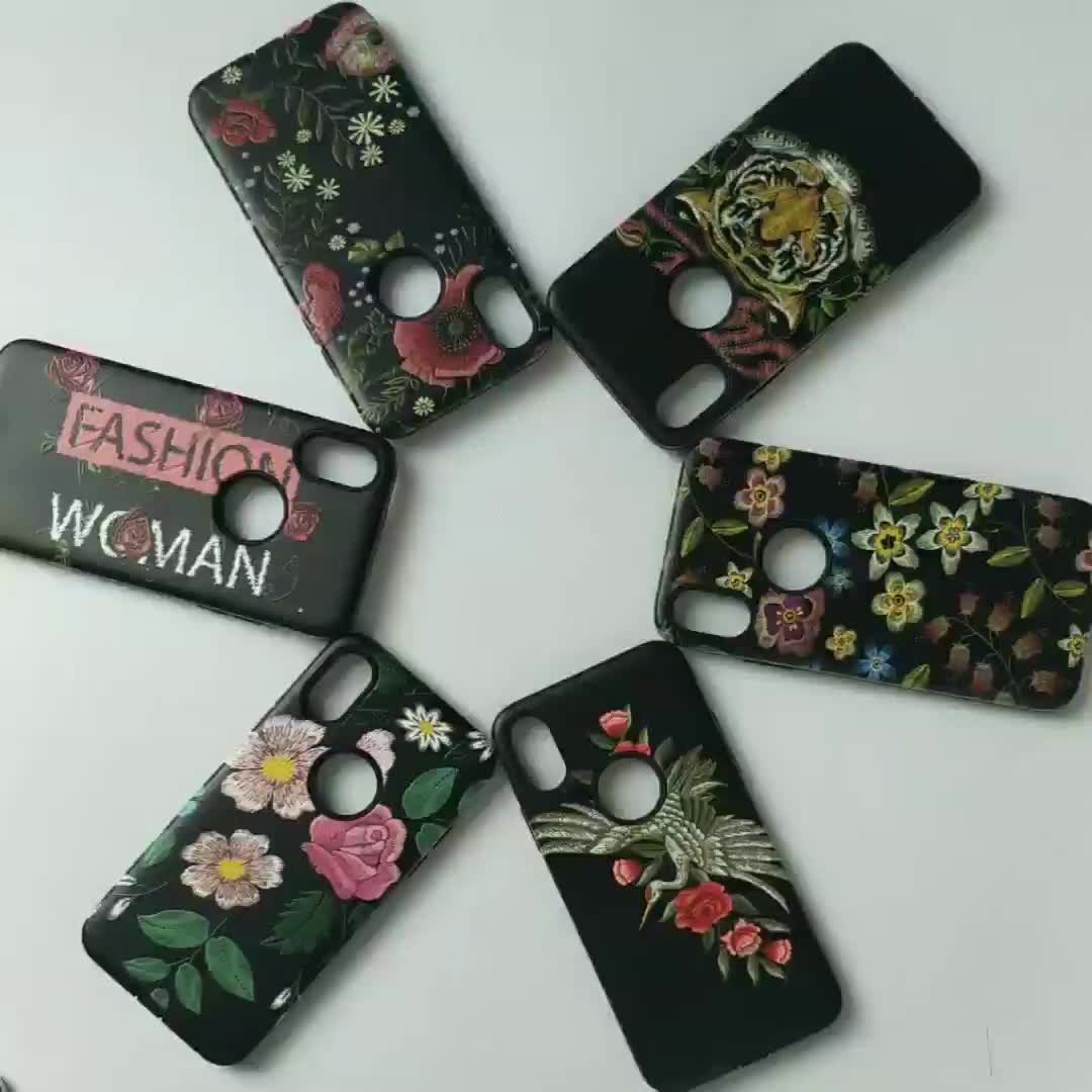 3d Embroidery Relief Printing Custom Phone Cases Dropshipping For