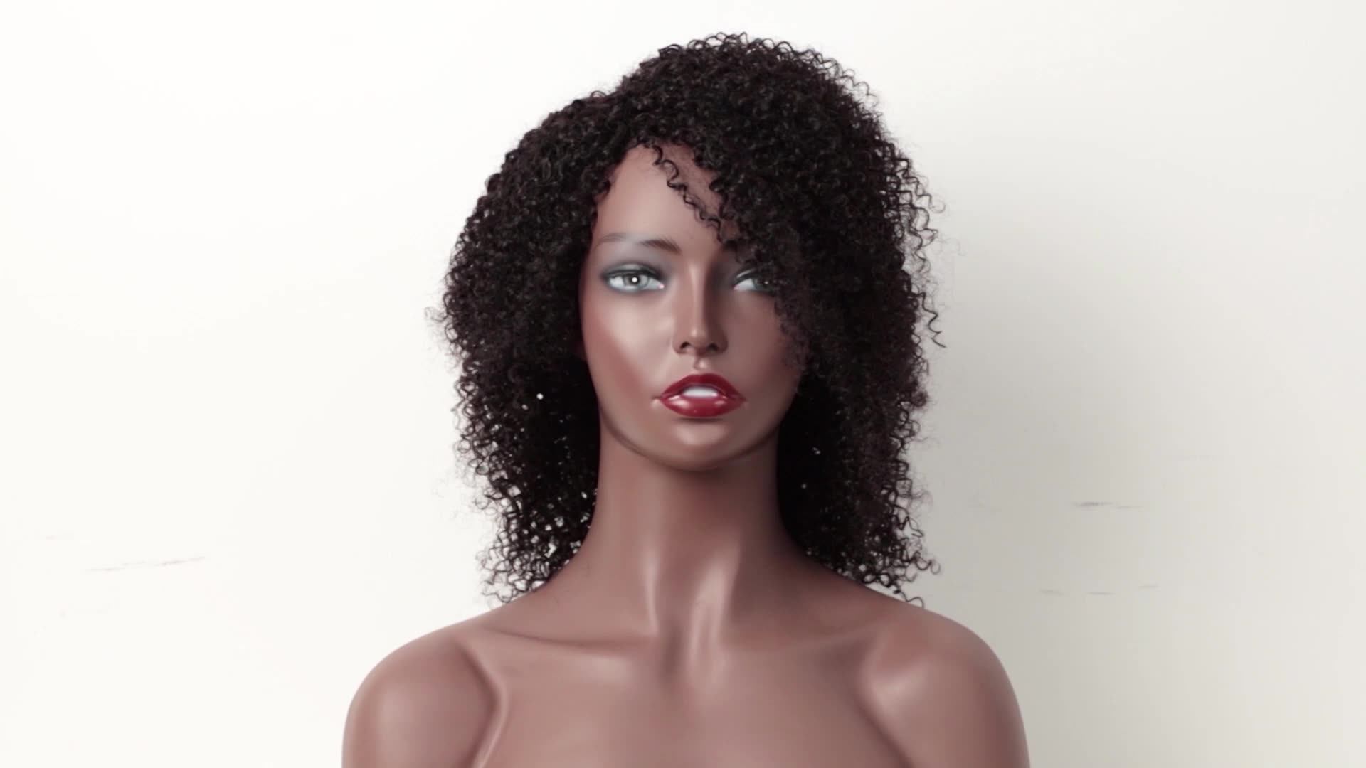 14 Inch Deep Wave Bob Wig - 100% Human Hair Curly Wigs display picture 1