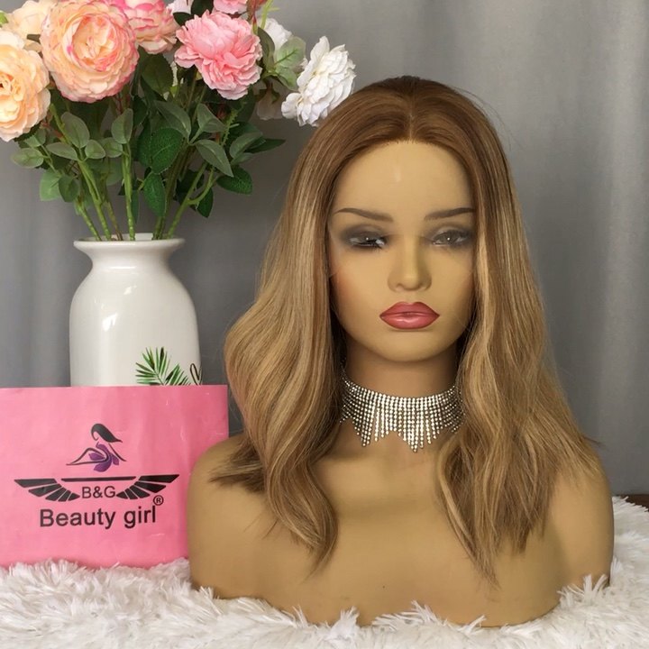 Balayage Ombre Color Wholesale Hand Made Kosher Wigs Lace Top Suction