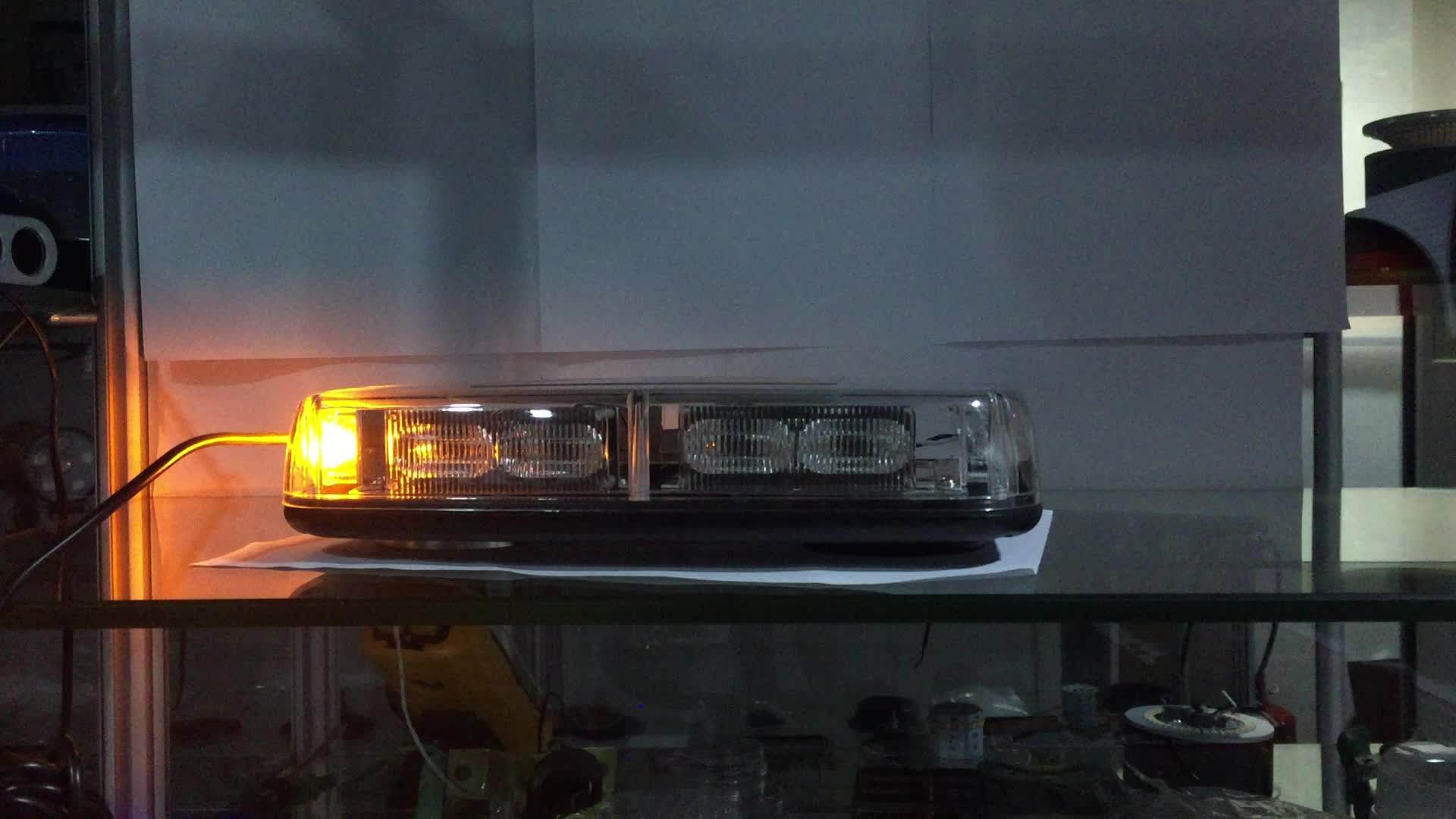 Ip56 Ece R10 Permanent Mount Single Bolt Led Warning Beacon Light Bar 12/24v With 10 Flash