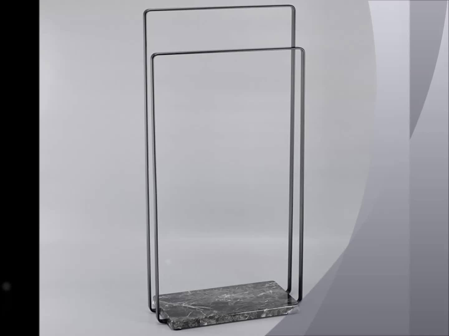 Black Marble Grain Design Flat Wire Towel Rack Buy Standing Wire