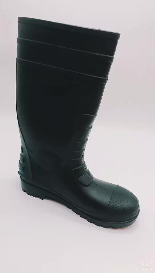 Pvc Rain Boots Worker Men Protective Boots Steel Toe Sole Bottom - Buy ...
