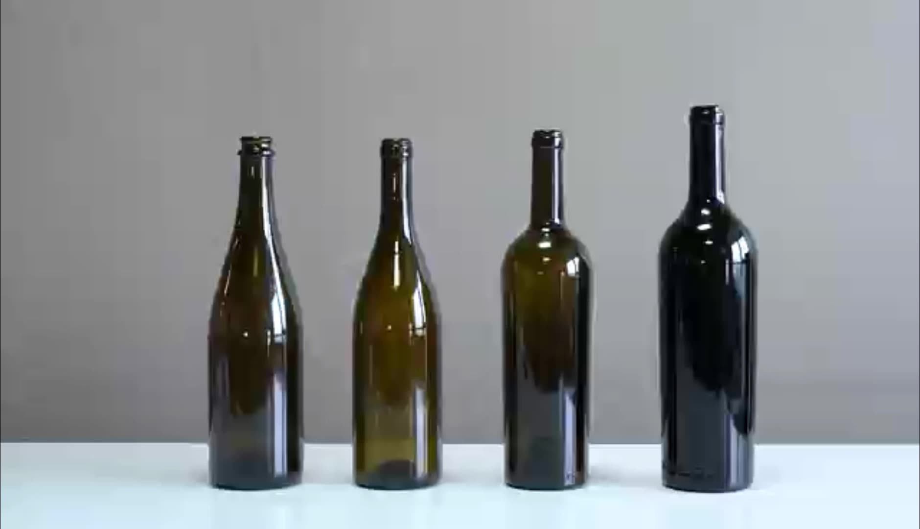 Custom Transparent Wine Bottles 750 Ml 700ml 500ml 10000ml Empty Amber Wine Bottle Green Frosted