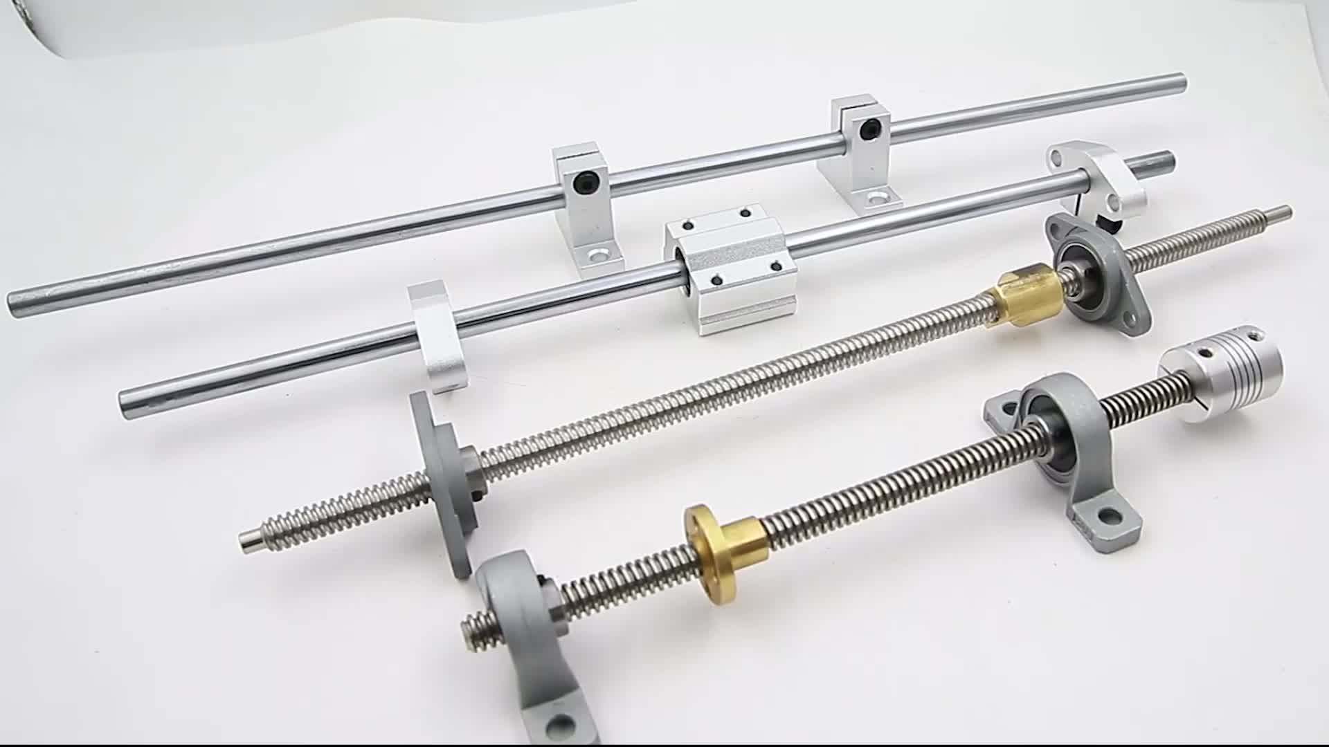 Tr8*8 Trapezoidal Lead Screw 1500mm with Anti-Backlash Brass Nut