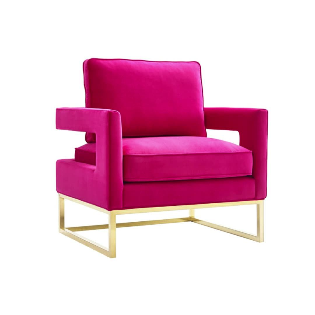 Modern Light Pink Velvet Seat Luxury Stainless Steel Armchair Accent