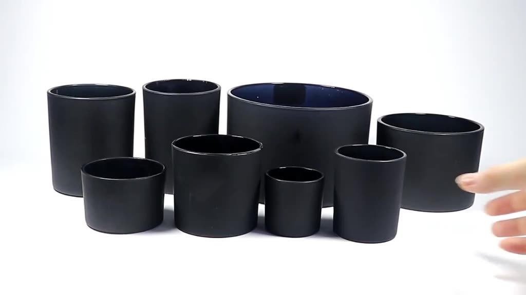 Classic Matte Black Candle Jar Daily Decorative Glass Candle Jar With