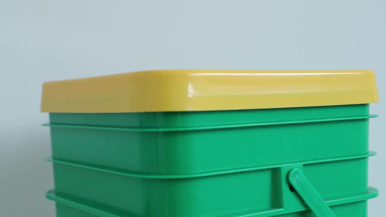 20 Liter Rectangle Food Grade Pp Plastic Bucket With Lid And Handle