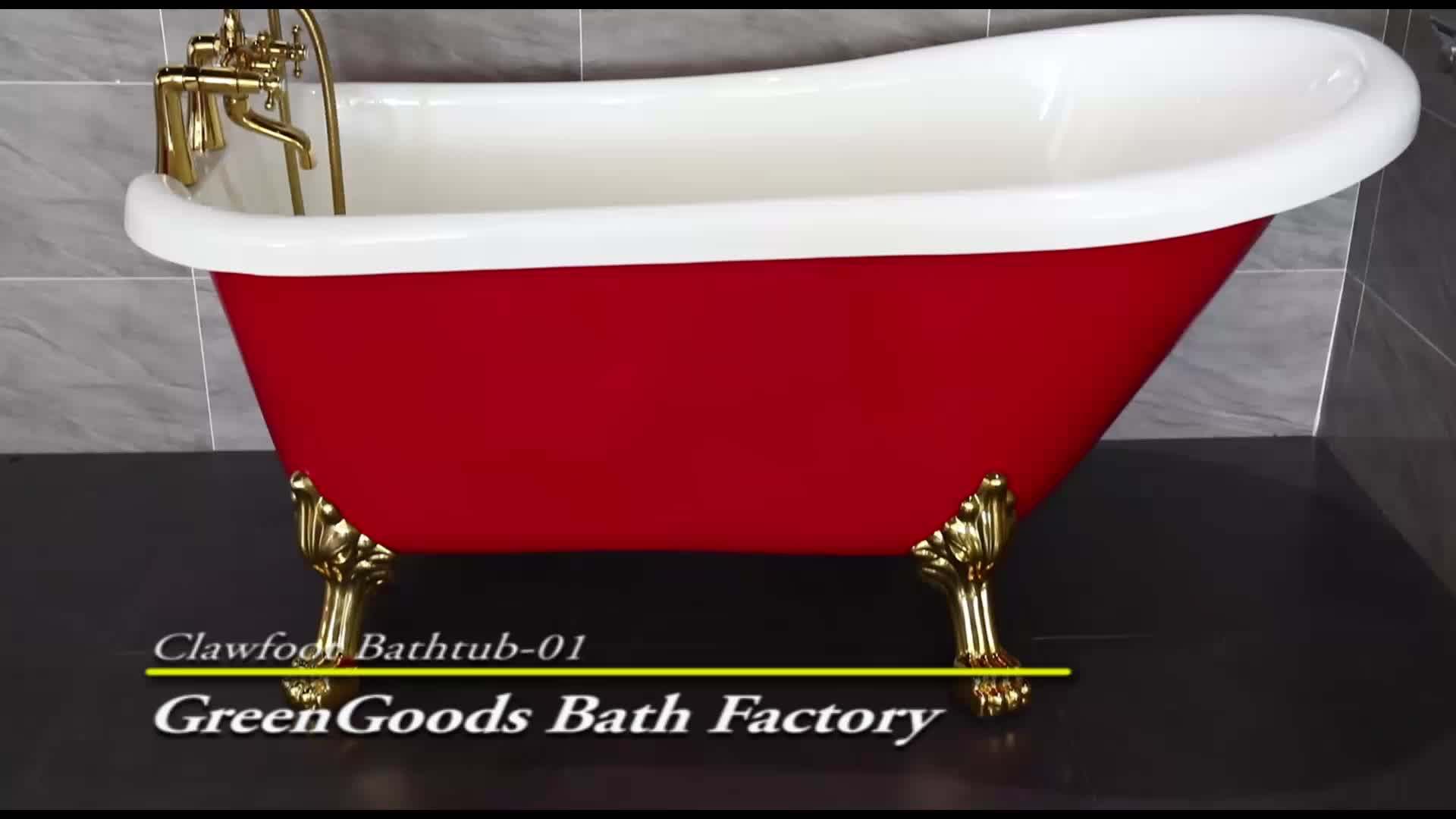 Luxury Victorian Freestanding Red Vintage Acrylic Bath Tubs Buy Victorian Tubs,Vintage Bath